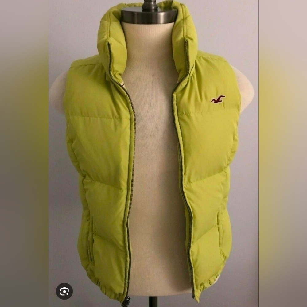 Hollister Lime Green Puffer Vest